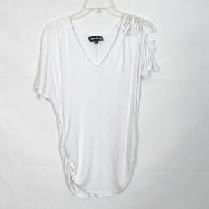 Inner Beauty White Ruched Sides Top Size M